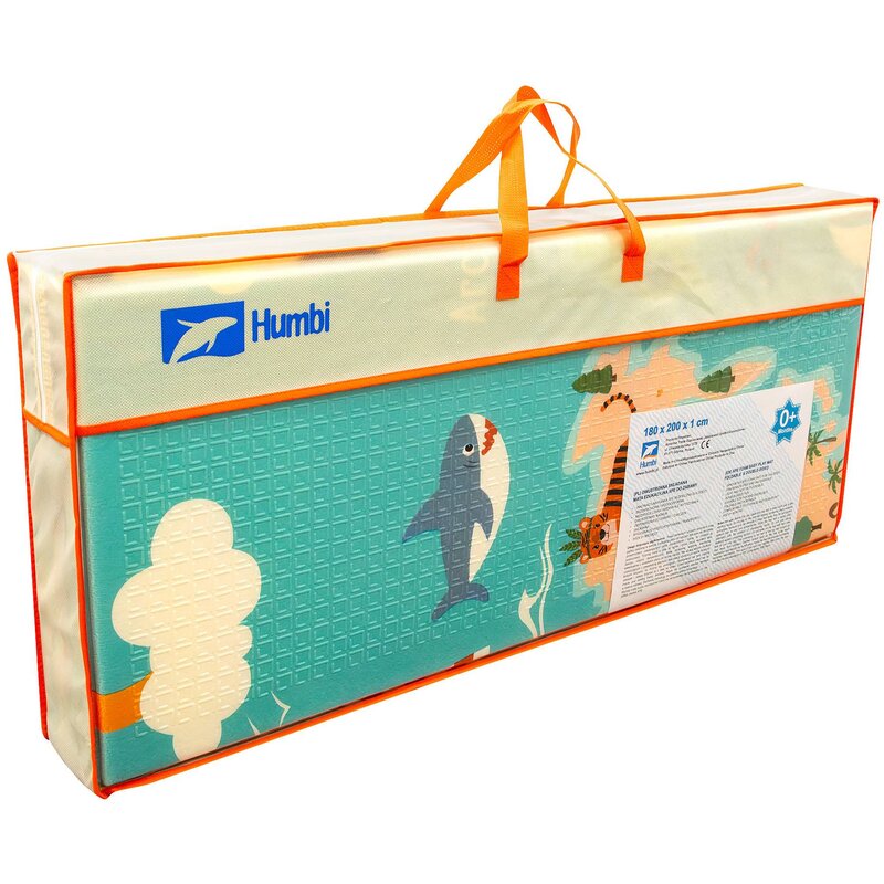 Mata piankowa HUMBI 2w1 Składana 9034 200 x 180 x 1 cm Wielokolorowa