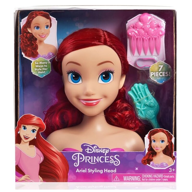 Lalka JUST PLAY Disney Princess Głowa do stylizacji Mała Syrenka Ariel 87046