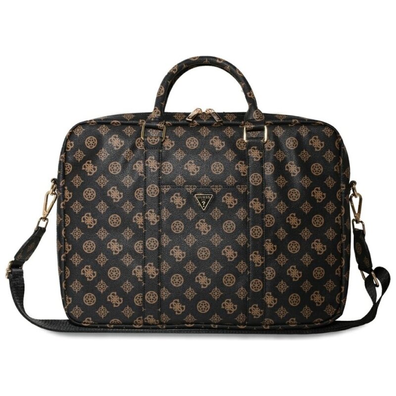 Torba na laptopa GUESS 4G Peony Front Pocket Zipper Triangle Logo 16 cali Czarny