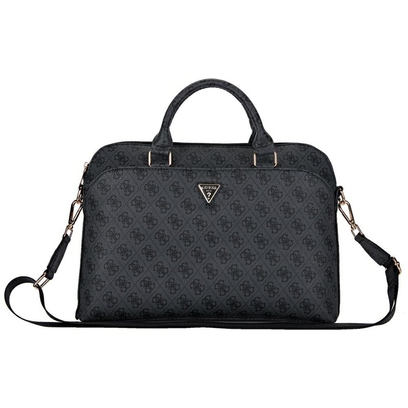Torba GUESS 4G Zipper Pocket Triangle Logo 15 cali Czarny