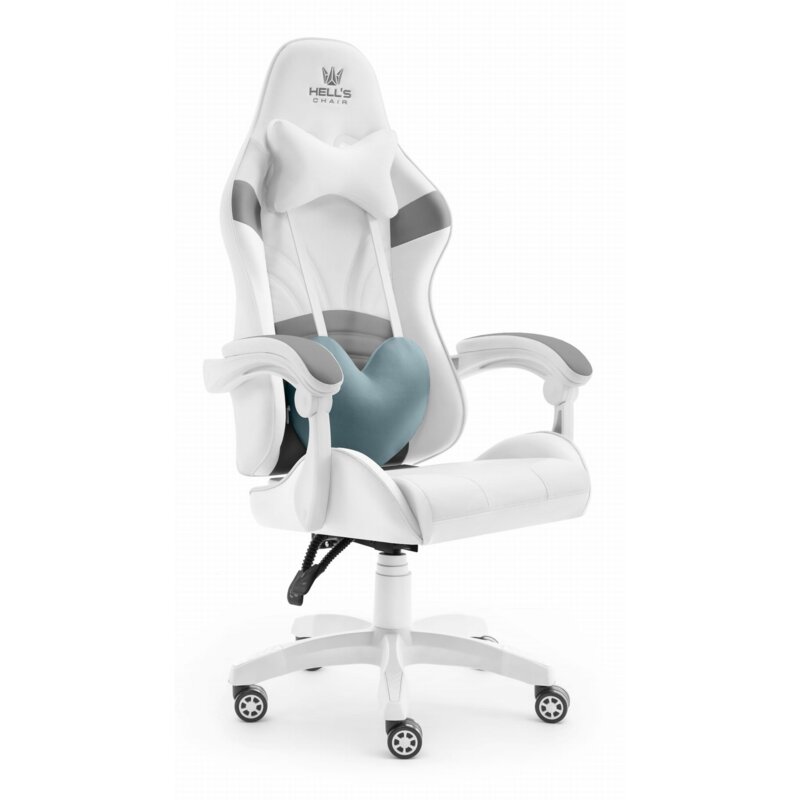 Fotel gamingowy HELL'S CHAIR Rainbow 2.0 Indyvidual Biało-Szary