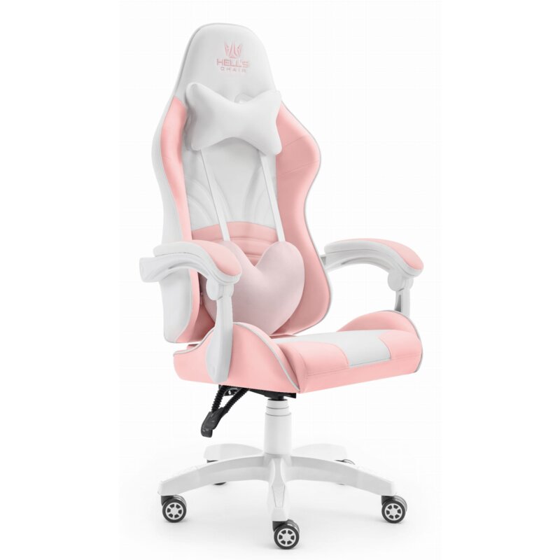 Fotel gamingowy HELL'S CHAIR Rainbow 2.0 Różowo-Biały