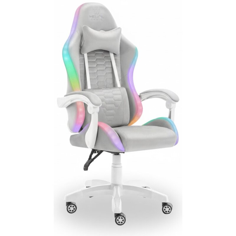Fotel gamingowy HELL'S CHAIR HC-1000 LED RGB Kids Szary