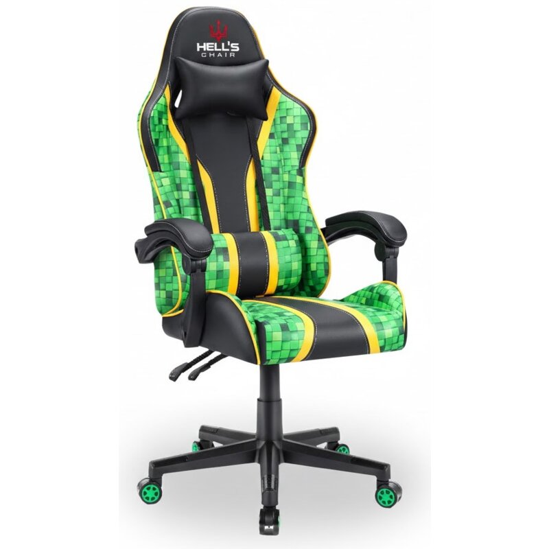 Fotel gamingowy HELL'S CHAIR HC-1005 Kids Cube Zielono-czarny