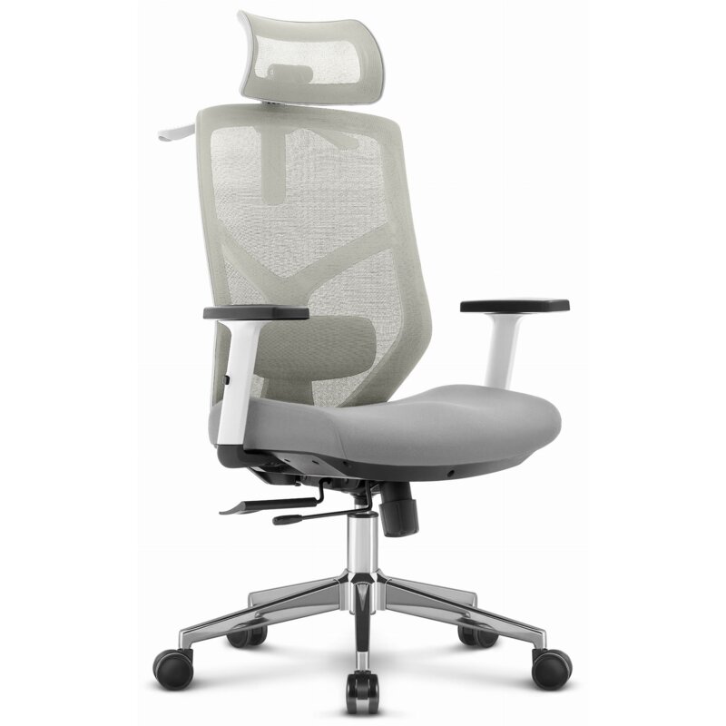 Fotel biurowy HELL'S CHAIR HC-1052 Plus Szaro-biały