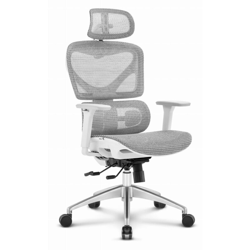 Fotel biurowy HELL'S CHAIR HC-1056 Szaro-biały