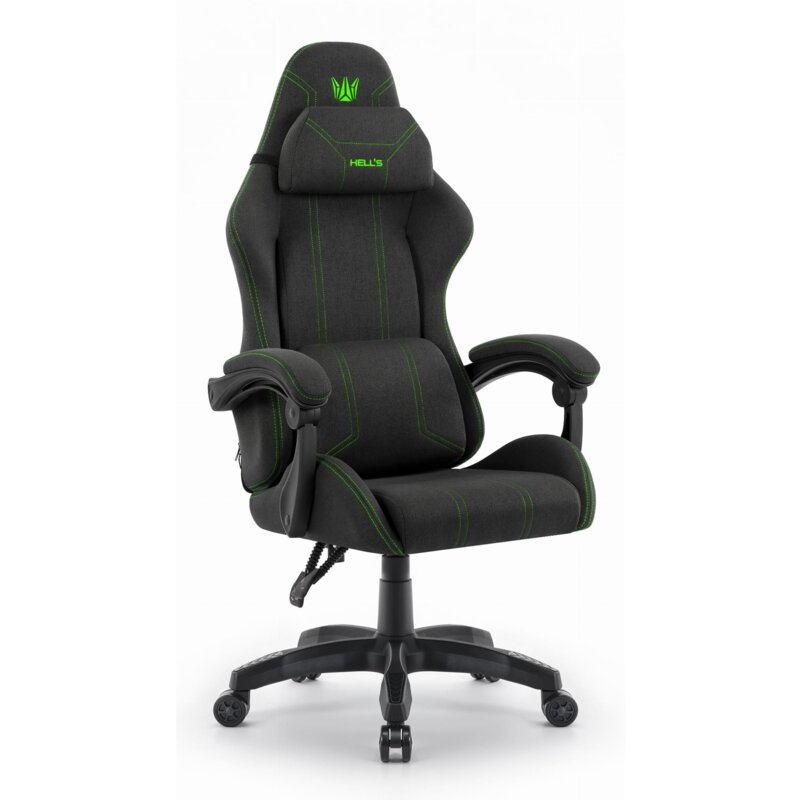 Fotel gamingowy HELL'S CHAIR HC-1014 Czarno-Zielony