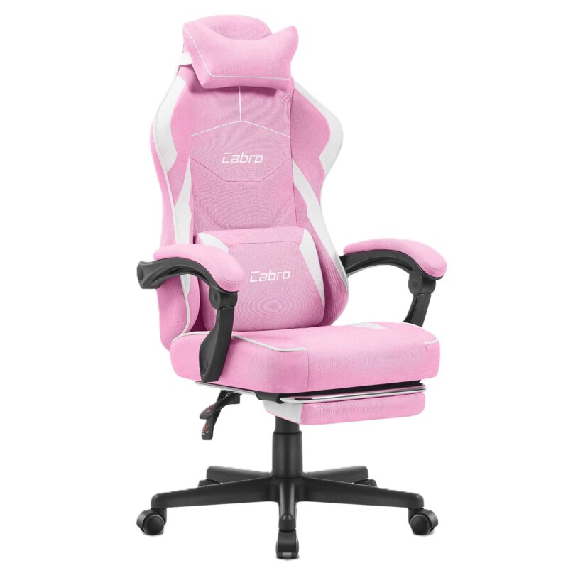 Fotel gamingowy CABRO C502 Różowo-biały