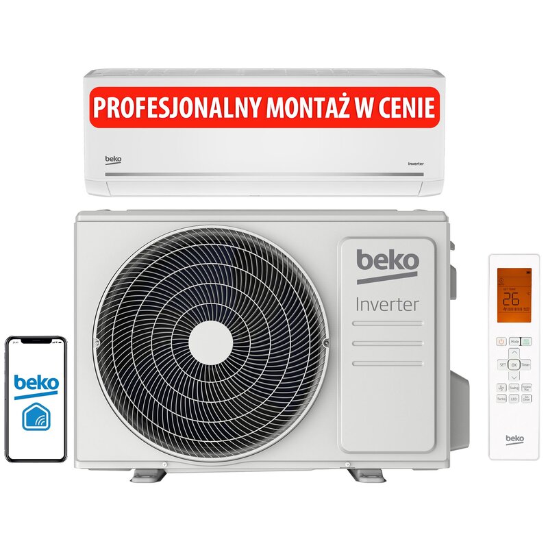 Klimatyzator Split, Pompa ciepła powietrze - powietrze BEKO BEHPG 185 z usługą montażu