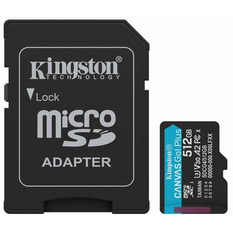 Karta pamięci KINGSTON Canvas Go! Plus microSDXC 512GB + Adapter