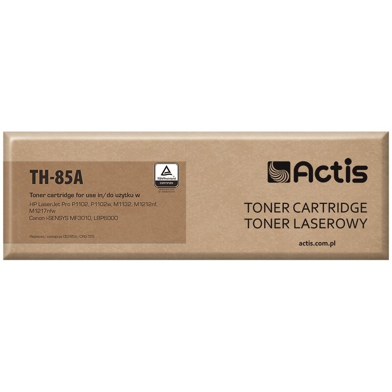 Actis TH-85A Toner do drukarek HP, Canon, Zamiennik HP 85A CE285A, Canon CRG-725; Standard; 1600 stron; czarny.