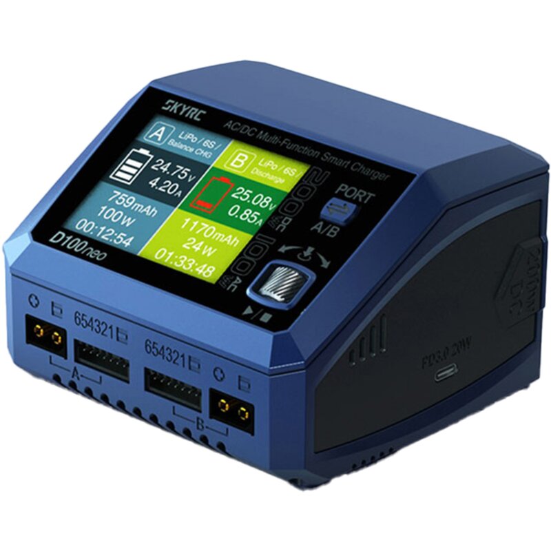 Ładowarka SKYRC D100neo do akumulatorów Li-Po/Li-HV/Li-Fe/Li-Ion/NiMH/NiCd/Pb