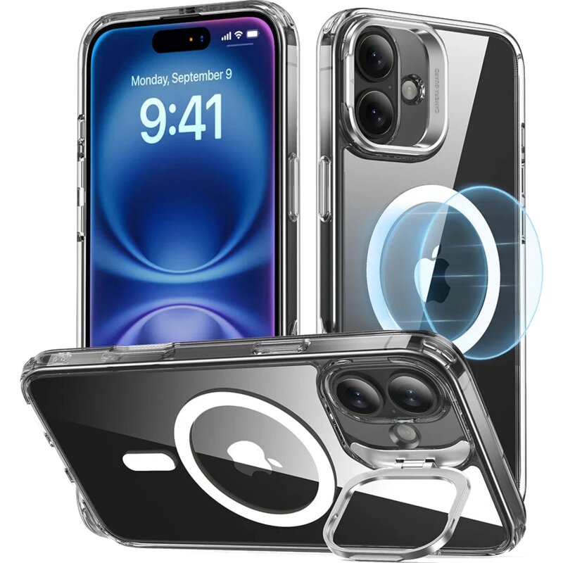 Etui ESR Classic Hybrid Kickstand HaloLock MagSafe do Apple iPhone 16 Plus Przezroczysty