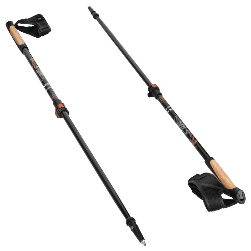 Kijki do nordic walking NILS NW8613 (93 - 125 cm) Czarno-złoty