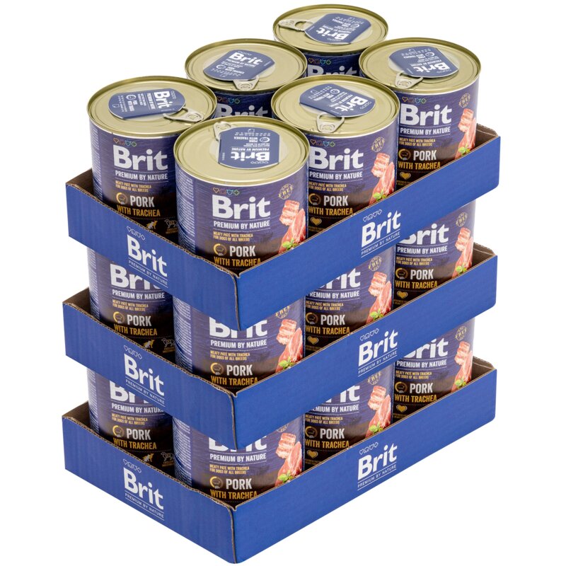 Karma dla psa BRIT Premium By Nature Wieprzowina z tchawicą 18 x 800 g