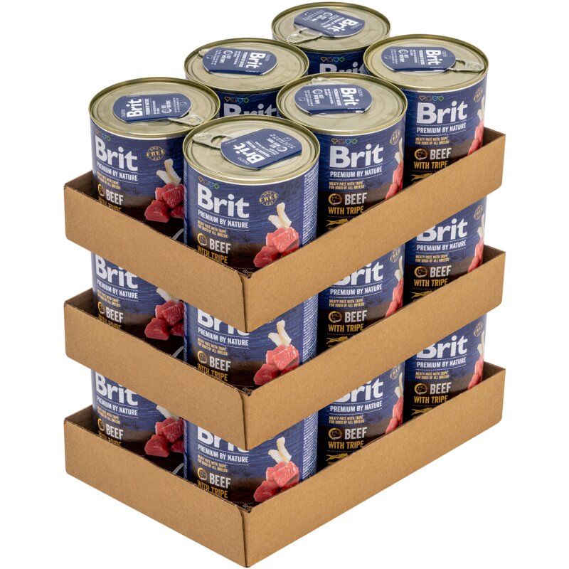 Karma dla psa BRIT Premium By Nature Wołowina z flakami 18 x 800 g