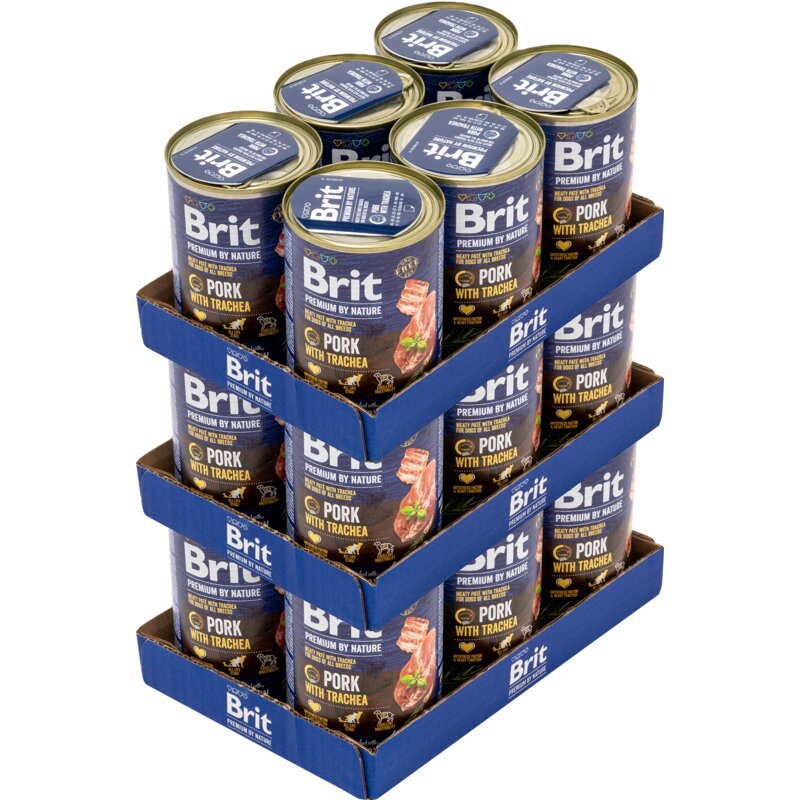 Karma dla psa BRIT Premium By Nature Pork & Trachea Wieprzowina z tchawicą 18 x 400 g