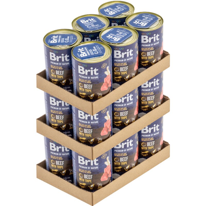 Karma dla psa BRIT Premium by Nature Wołowina z podrobami 18 x 400 g