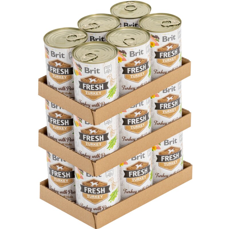 Karma dla psa BRIT Fresh Indyk z groszkiem 18 x 400 g