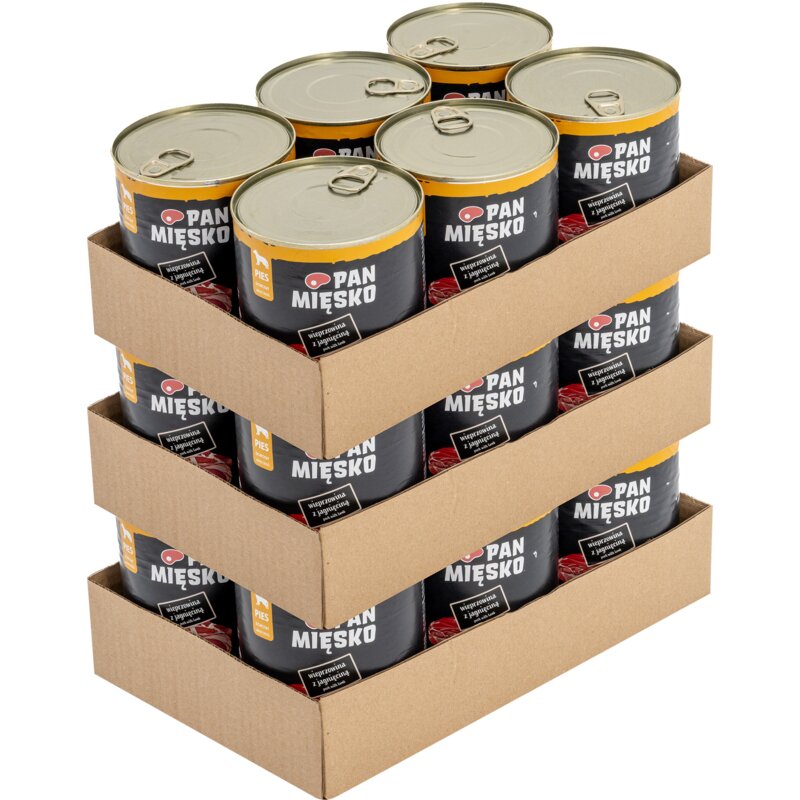 Karma dla psa PAN MIĘSKO Wieprzowina z jagnięciną 18 x 800 g