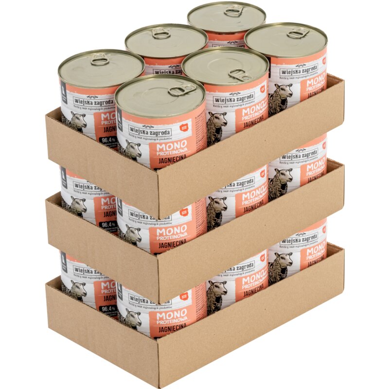 Karma dla psa WIEJSKA ZAGRODA Jagnięcina 18 x 800 g
