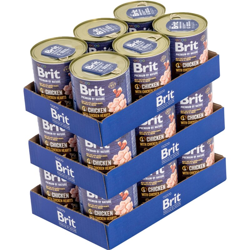 Karma dla psa BRIT Premium by Nature Kurczak z sercami 18 x 800 g