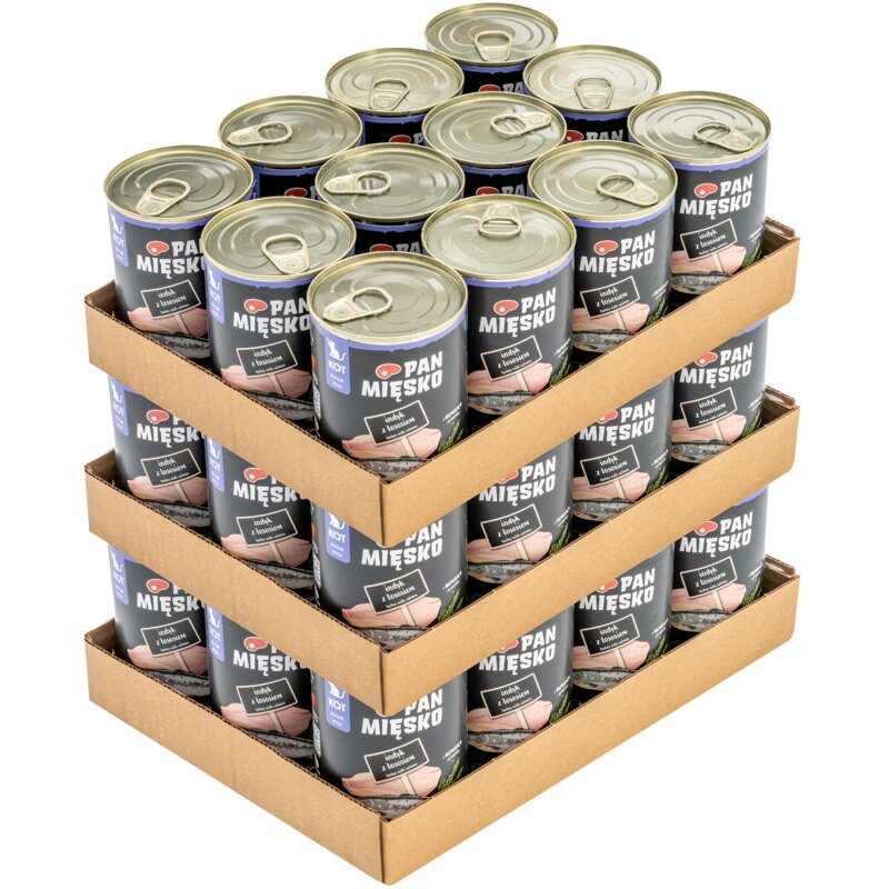 Karma dla kota PAN MIĘSKO Indyk z łososiem 36 x 400 g