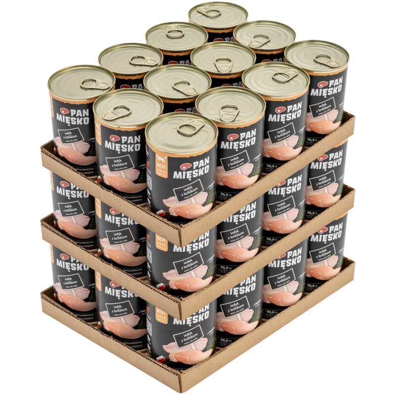Karma dla kota PAN MIĘSKO Indyk z królikiem 36 x 400 g
