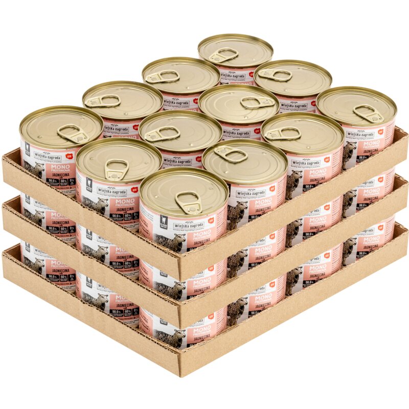 Karma dla kota WIEJSKA ZAGRODA Monobiałkowa Jagnięcina 36 x 200 g