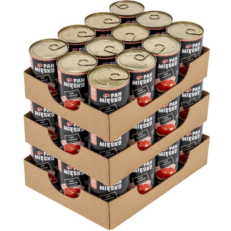 Karma dla psa PAN MIĘSKO Indyk z wołowiną 36 x 400 g