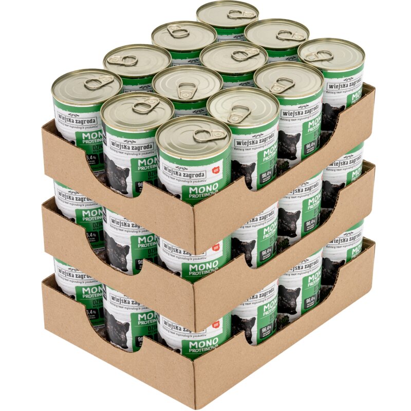 Karma dla psa WIEJSKA ZAGRODA Dzik 36 x 400 g