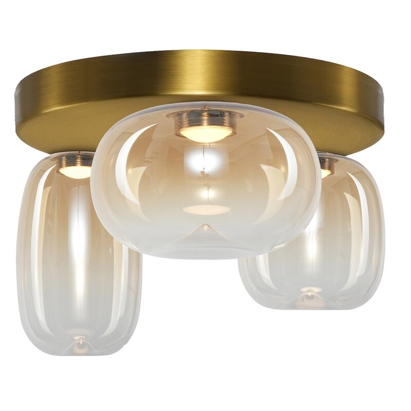 Lampa sufitowa MILAGRO Vaso Amber ML1414 Złoty
