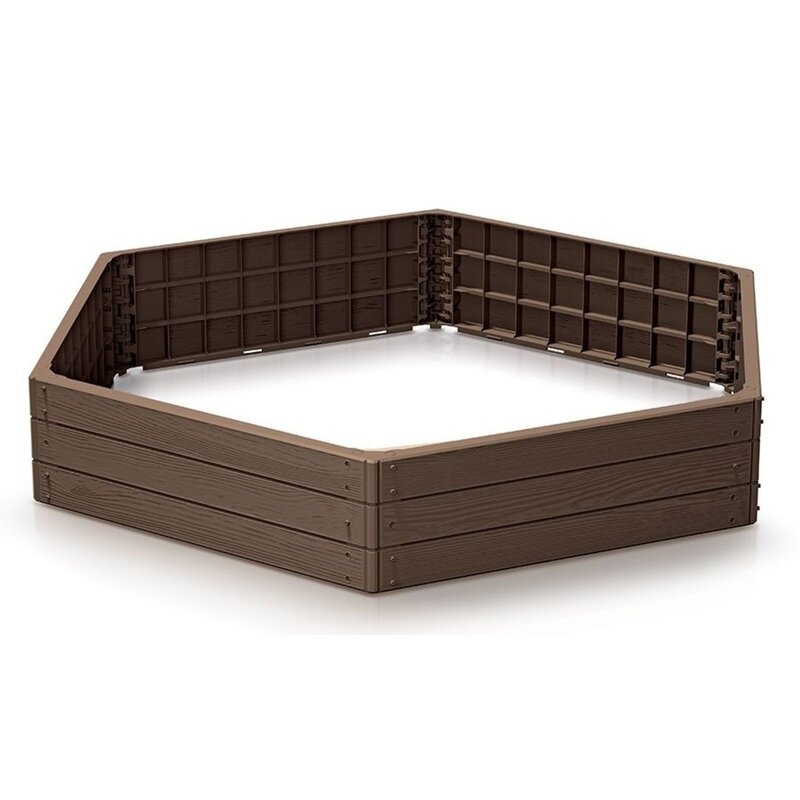 Rabata ogrodowa PROSPERPLAST Base Woody IBWH-7587U (148 x 129 x 25 cm) L Brązowy