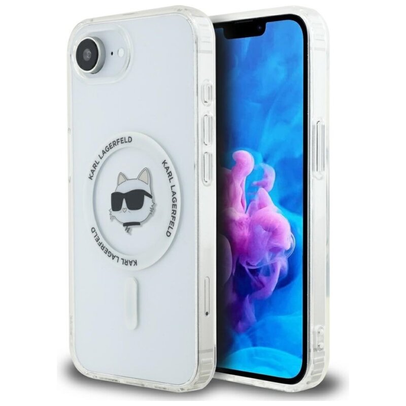 Etui KARL LAGERFELD IML Metal Choupette Head MagSafe do Apple iPhone 16e/17e Biały