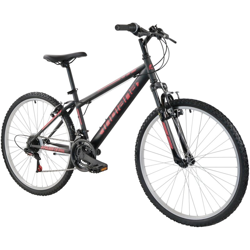 Rower górski MTB INDIANA X-Pulser 1.6 Steel U15 26 cali męski Czarno-czerwony