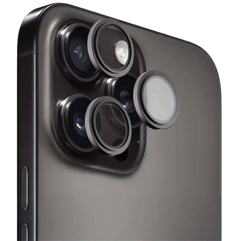 Szkło hartowane na obiektyw HAMMER GLASS Lens Protector do Apple iPhone 15 Pro/15 Pro Max Czarny