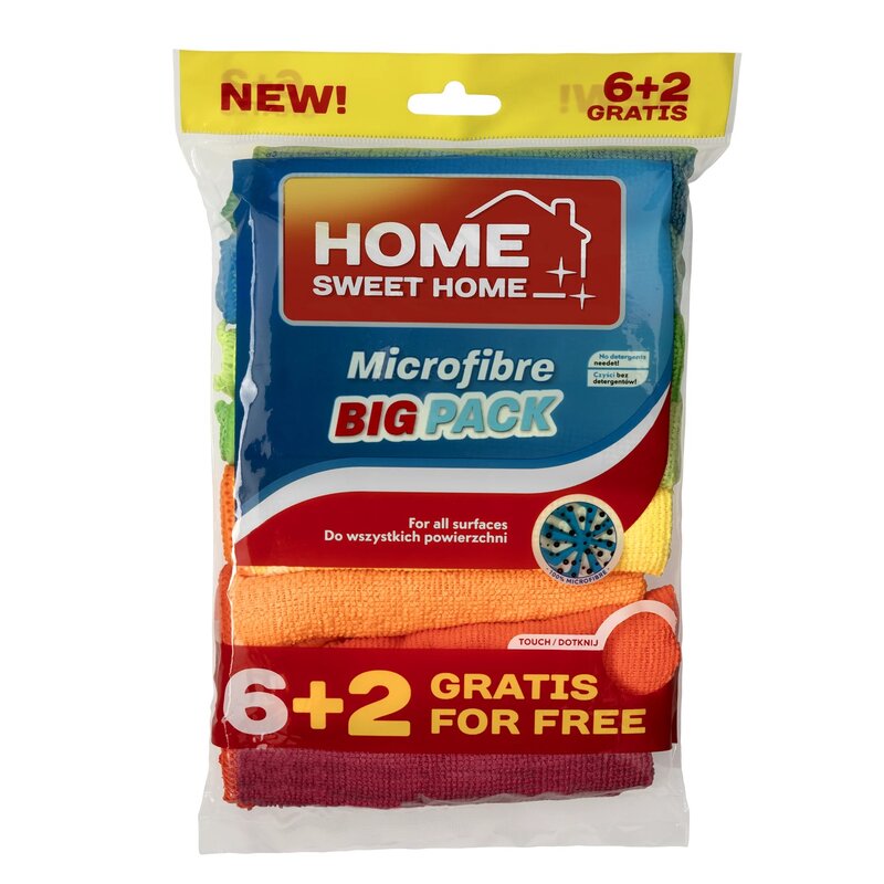Ścierka HOME SWEET HOME Mikrofibra BigPack (8 szt.)