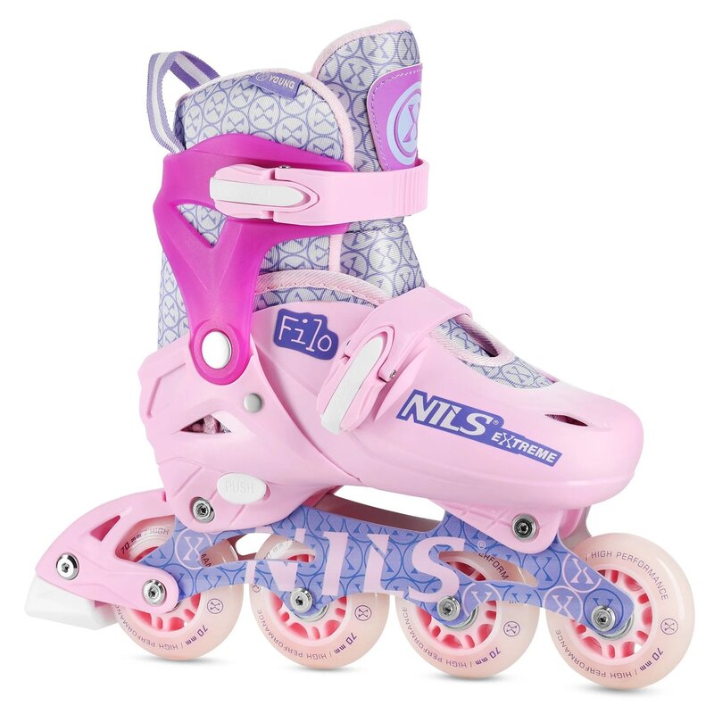 Rolki NILS EXTREME NA13102 (rozmiar 26-29) Różowy