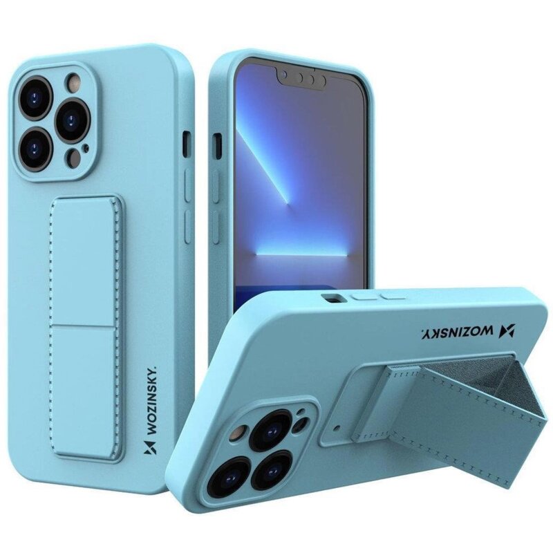 Etui WOZINSKY Kickstand Case do Apple iPhone 13 Pro Jasnoniebieski