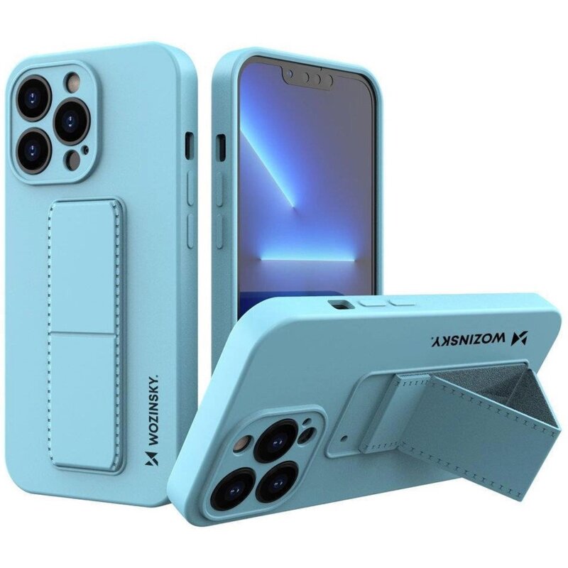 Etui WOZINSKY Kickstand Case do Apple iPhone 13 Pro Max Jasnoniebieski