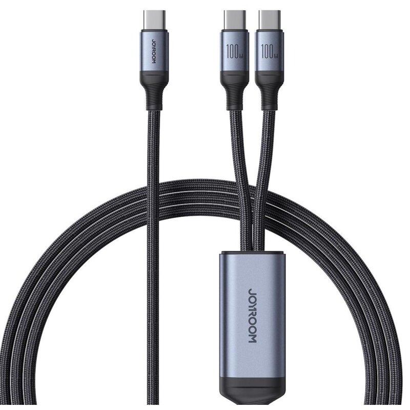 Kabel USB-C - USB-C/USB-C JOYROOM Speedy Series S-A21 2w1 100W 1.5 m Czarny
