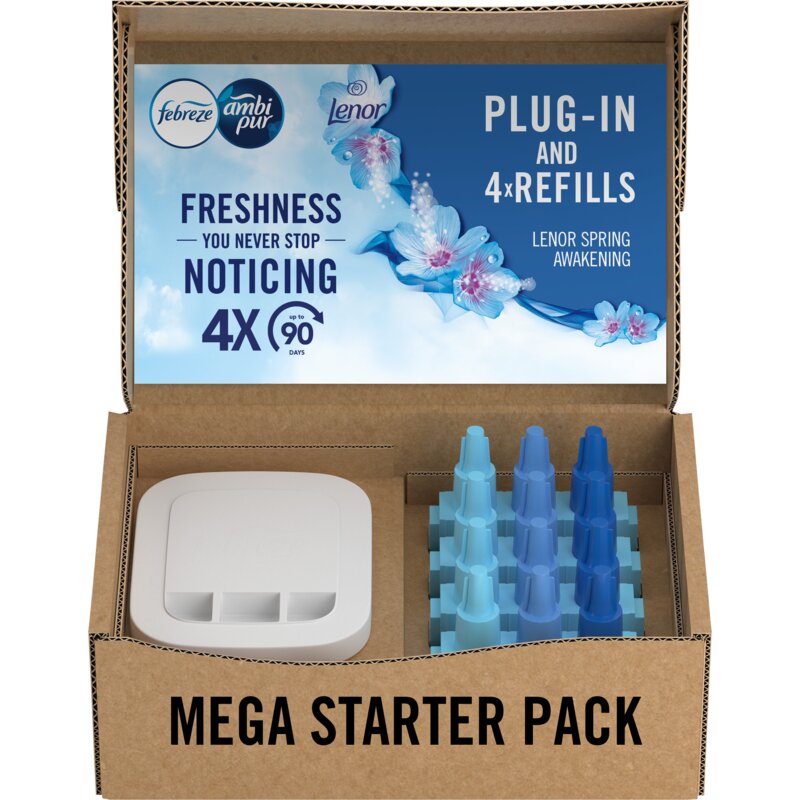 Wkład do odświeżacza powietrza AMBI PUR 3Volution April Fresh Mega Starter Kit 20 ml (4 sztuki)