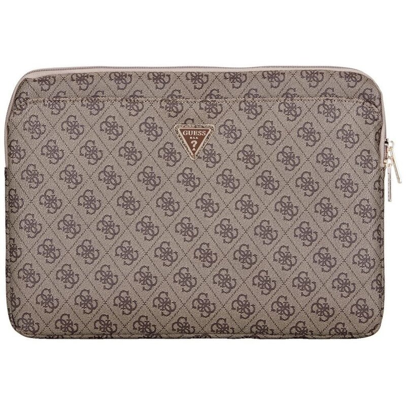 Etui na laptopa GUESS Sleeve 4G Zipper Pocket Triangle Logo 14 cali Brązowy