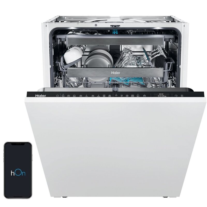 Haier Xynergy XS 63A4M4B 59,7cm Funkcje AI X-spray Automatyczne otwieranie drzwi Szuflada na sztućce Zdalne sterowanie