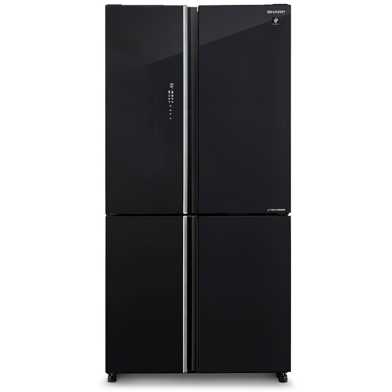 Sharp SJ-GP780D-BK Pełny No Frost 183cm Szuflada z kontrolą wilgotności Czarne szkło