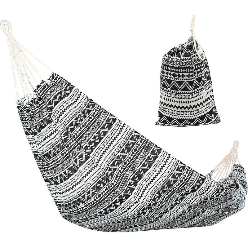 Hamak SASKA GARDEN 1063980 Etno 200 x 100 cm Czarno-biały