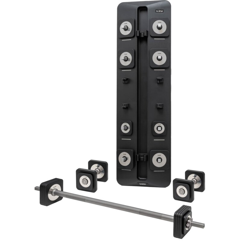 Zestaw hantli S-LINE DYNAMICS SA032 (8 x 0.5 / 24 x 1 kg) + sztanga 121 cm