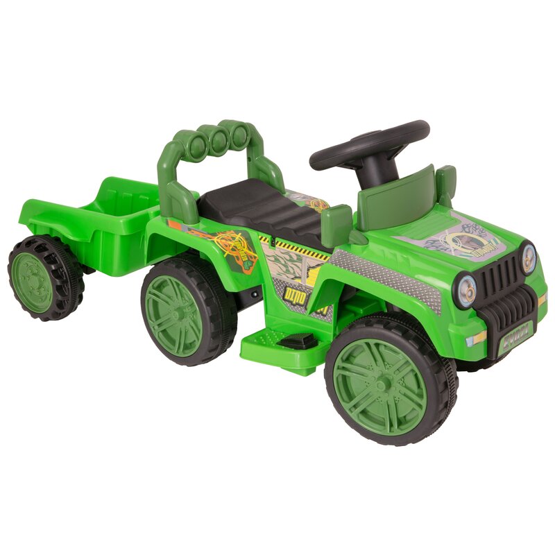 Traktor dla dziecka EVO Jurassic z Przyczepką Zielony