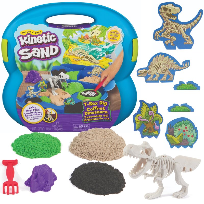 Piasek kinetyczny SPIN MASTER Kinetic Sand T-Rex Dig Zestaw poszukiwanie szkieletu dinozaura 6070525 20148056