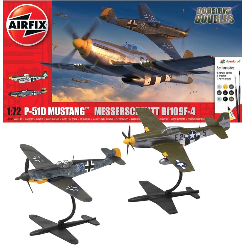 Samolot AIRFIX Set P-51D Mustang Bf109F-4 Dogfight Doubles A50193